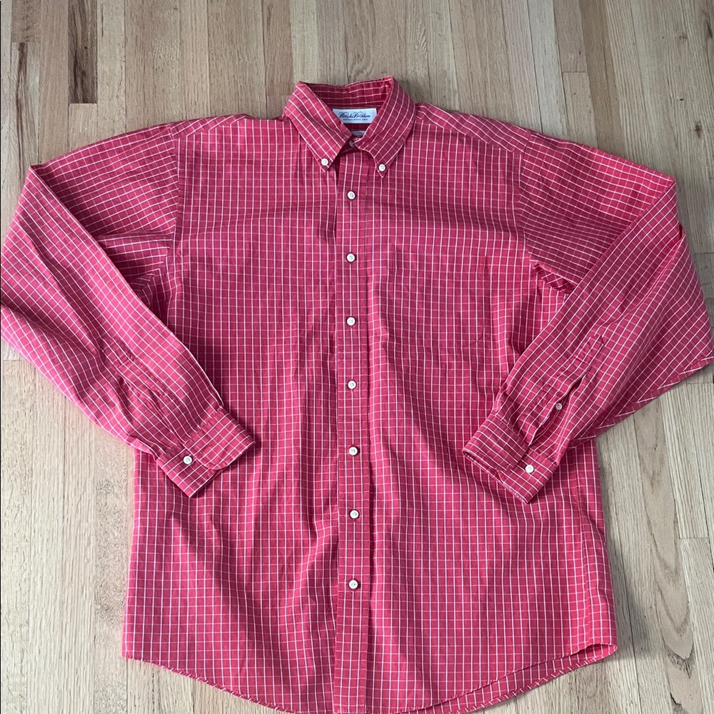 Brooks Brothers Red Checkered Men's Shirt, 16 - 36/37